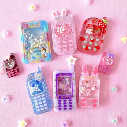 FUNSHOWCASE Resin Shaker Molds Set Mobile Phones Keychain Charm Pack of 8 Silicone Trays Seal Films Precision Tip Applicator Bottle Kit Bundle - color: Mobile Phones Craft Pack of 8