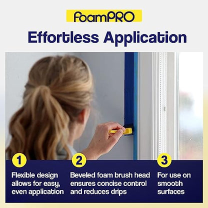 FoamPRO 715-4, 1 1/2" Foam Brush w/ 4 Refills - Premium Quality Paint Brush Set for All Paints, Urethanes, Varnishes, Stains - Effortless Application Foam Brushes- Smooth Finish, Reusable Handles - size: 1.5 Inch, style: Brush & 4 Refills