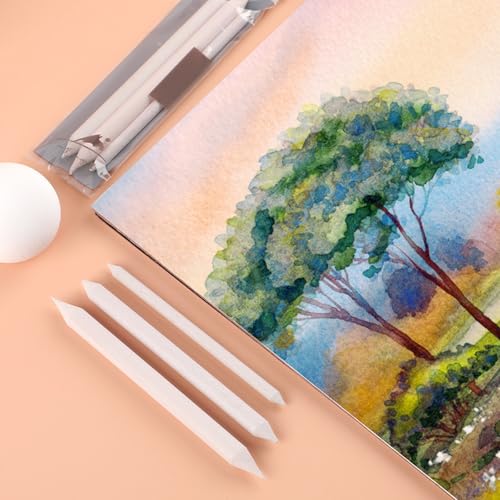 Double-Ended Blending Stumps & Tortillions Set, Paper Sketching Tools for Artists, 3 or 9 Pack, Soft Compressed Paper - color: 3 sets of paper and