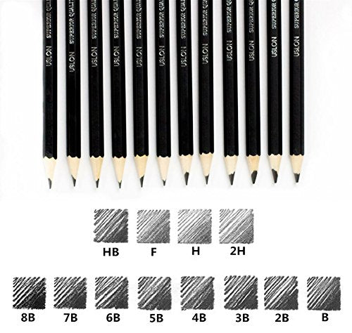Professional Sketch pencils Drawing pencils set for Kids and Adults,Art sketching pencils for Artists Beginner(8B-2H).(12-Count) - size: 1 Count (Pack of 12)