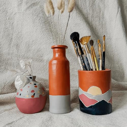 Sculpd Earth Tones Thick Acrylic Paint Set - Professional Acrylic Paint Tubes Set of 8 x 22ml Non Toxic Paint for Wood, Air Dry Clay, Pottery, Canvas, Craft, Fabric, Rocks - Heavy Body Vibrant Colors - color: Earth Tones