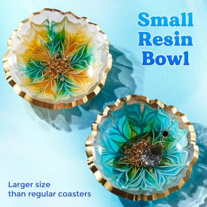 LET'S RESIN 4Pcs Resin Coaster Molds, Druzy Geode Agate Silicone Coaster Molds for Epoxy Resin, 5Inches Large Mould for DIY Art Craft Cup Mats, Durable and Flexible Moulds - size: 4 cavity