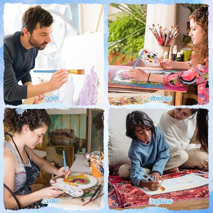 40Pcs Flat Paint Brushes Set, 1 Inch Wide Watercolor Brush Oil Painting Brushes Big Paint Professional Brush for Kids, Art Painters, Students Graffiti, Gouache, Acrylic Painting(Glod) - color: Glod