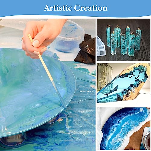 1 Gallon Crystal Clear Epoxy Resin Kit, High-Glossy& No Bubbles, Art & Casting Resin with 16 Epoxy Resin Pigment, Foil Flakes, Sequin,Craft Clear Resin for Art Crafts, Jewelry, Molds - size: 1 Gallon kit