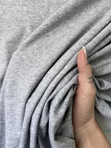 Cotton Jersey Spandex Fabric - Soft - Breathable - All Way Stretch Fabric - Medium Weight - Perfect Choice for Baby Grow, Tshirts, and Cotton Jersey Sheets - 58 Inches Wide - 1 Yard (Heather Gray) - color: Heather Gray