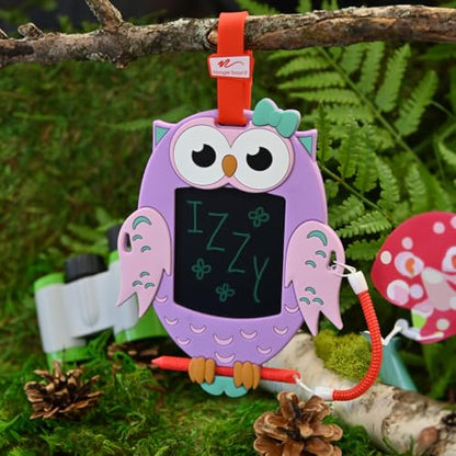 Boogie Board Sketch Pals Owl 4” LCD Writing Tablet for Kids – Reusable Mess-Free Drawing Pad with Tethered Stylus – Clip-On Travel Doodle Board Toy – Ages 3+ - style: Izzy Owl