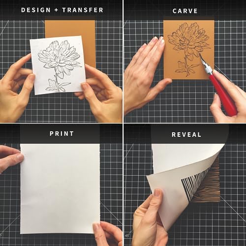 Speedball Deluxe Block Printing Kit - Includes Inks, Brayer, Bench Hook, Lino Handle and Cutters, Speedy-Carve Block, Mounted Linoleum Block (3472) - size: Deluxe Block Paper Kit