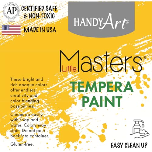 Handy Art Little Masters Tempera Paint, Peach, 16 oz Bottle, Bright & Mixable, High Opacity, Washable Colors for Classroom, Students, Kids, Young Artists, Safe & Non-Toxic, Made in USA