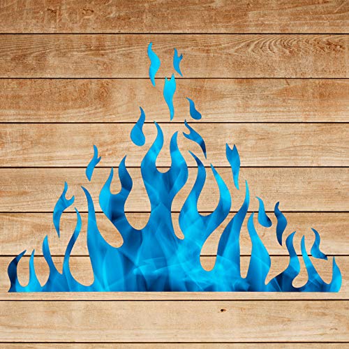 5 Sheets Flame Stencil Airbrush Flame Fire Stencil Fire Reusable Templates Painting Decor Template for Arts Window Wall Crafts Painting Decorations(11.7 x 8.3 Inch) - size: 11.7 x 8.3 Inch