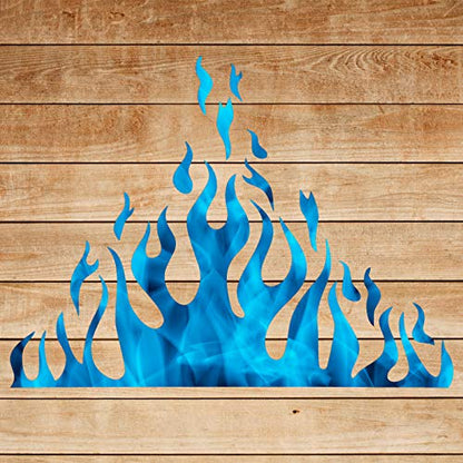 5 Sheets Flame Stencil Airbrush Flame Fire Stencil Fire Reusable Templates Painting Decor Template for Arts Window Wall Crafts Painting Decorations(11.7 x 8.3 Inch) - size: 11.7 x 8.3 Inch