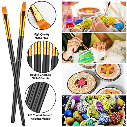 Paint Brushes Set, 30 Pcs Paint Brushes for Acrylic Painting, Oil Watercolor Acrylic Paint Brush, Artist Paintbrushes for Body Face Rock Canvas, Adult Drawing Arts Crafts Supplies, Black - color: Black