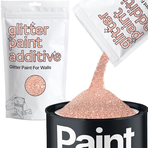 Rose Gold Glitter Paint Additive for Walls 100g / 3.5oz | Glitter Additive Sparkle for Interior & Exterior Wall Paint, Furniture, Varnish | Hemway - color: Rose Gold