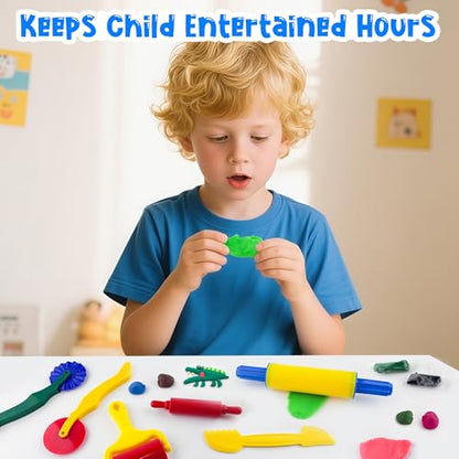 Clay and Dough Tools 6 Pieces Basic Dough Tool Set for Kids, Variety of Rolling Pins, Rollers, Cutters - color: TTZ