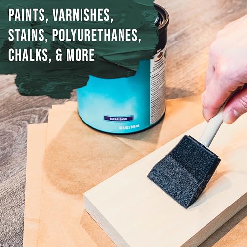 U.S. Art Supply Variety Pack Foam Sponge Wood Handle Paint Brush Set (Value Pack of 40 Brushes) - Lightweight, Durable and Great for Acrylics, Stains, Varnishes, Crafts, Art