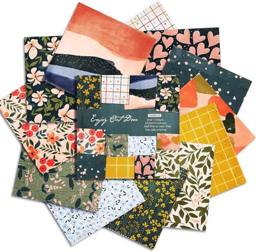 Floral & Pastel Scrapbook Paper 6x6, Cute Cardstock for Junk Journal, Planner, DIY Crafts, Card Making & Decorative Scrapbooking Supplies - color: Floral Sea, size: 6"×6"