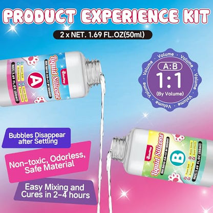 ColoPlay Taba Squishy Kit - 3.4OZ Rubber Experience Squishy Kit with Guided, Bubble Free and Faster Fully Cures - FuFu Squishy Kit with Mold - Stress Relief Entertainment - size: 3.4OZ Kit