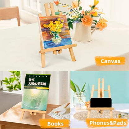 10 Pack 11.8" Wooden Easel, Easel Stand for Painting, Tabletop Easel for Artist/Students/Beginners, Portable Canvas Photo Picture Sign Holder - style: 11.8‘’- 10 PK