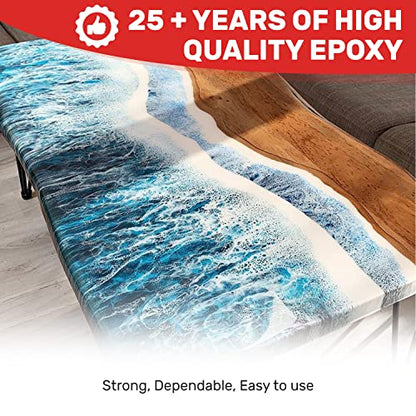 MAS Epoxies Table Top Pro Epoxy Kit, 2-Gallon, (1-Gal Part A + 1-Gal Part B) Crystal Clear Resin Casting for DIY Arts, Crafts, Countertops, Wood Tables, Tabletops, Bar Tops - size: 2 Gallon