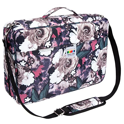 YOUSHARES Big Capacity Colored Pencil Case - 480 Slots large Pen Case Organizer with Multilayer Holder for Prismacolor Colored Pencils & Gel Pen (Grey Rose) - color: Grey Rose