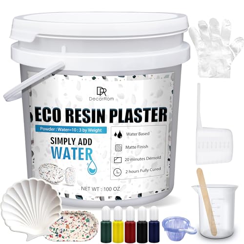 Eco Resin Casting Powder - 100oz / 2800g Fast Cured Plaster Casting Powder for Beginners - 20~30 Minutes Demold, Easy Mixing Water Activated Eco-Friendly Casting Resin for DIY Crafts Making, Home Art - size: 100oz