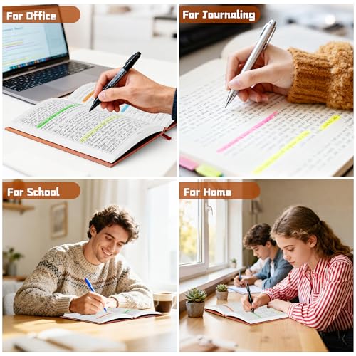 Lined Journal Notebook, A5, 192 Pages 100 GSM Thick Paper, Hardcover Leather College Ruled Journal for Writing, Men Women, Journaling, Daily, Work, Office, Home School Business(Brown) - color: Brown, style: b-Lined