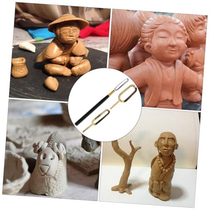 DOITOOL 1 Set Ergonomic Clay Sculpting Tool with Replaceable Blades for Pottery Plaster and Art Projects Multiuse Spatula for Trimming Scraping and Texturing