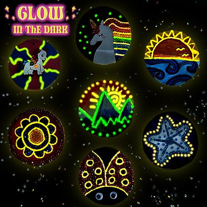 klmars Kids Wooden Painting Kit-Glow in The Dark-Arts & Crafts Gifts for Boys Girls Ages 5-12-Craft Activities Kits - Creative Art Toys for 5, 6, 7, 8, 9, 10, 11 & 12 Year Old Kids - color: Glow in the Dark