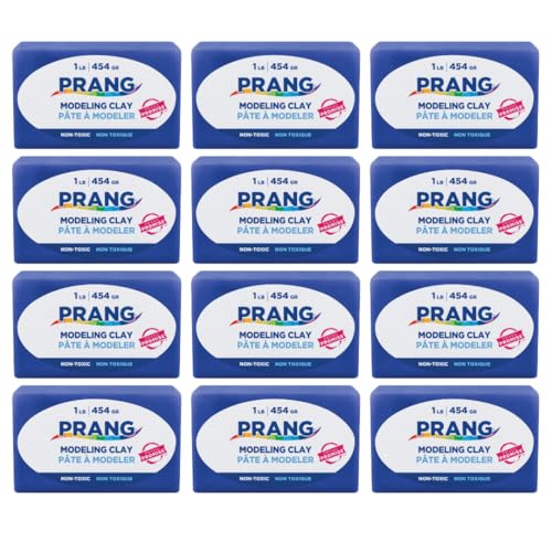 Prang Modeling Clay, Blue, 1 lb. Block, Case of 12 Blocks, 192 oz. Total | Pliable, Non-Hardening, Non-Staining, Easy Clean-Up, Perfect for Preschool and Elementary Aged Children - color: Blue, size: 1 lb. (Pack of 12)