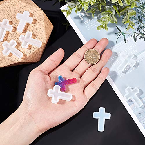 arricraft 10 Pcs Cross Silicone Resin Molds, 1.5"x1" Epoxy Resin Molds Crucifix Casting Mold for Necklace Pendant Jewelry DIY Craft - color: Clear-Cross