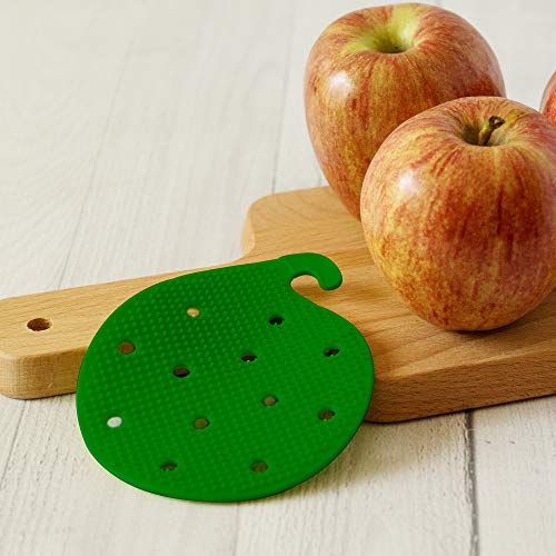 Cestari Vegetable Scrubber Brush : Double Sided Fruit and Veggie Scrubber | Multi Use: Potato Scrubber - Carrot Brush - Trivet - Jar Opener - Coaster - Fruit Cleaner -BPA Free - color: Jade Green