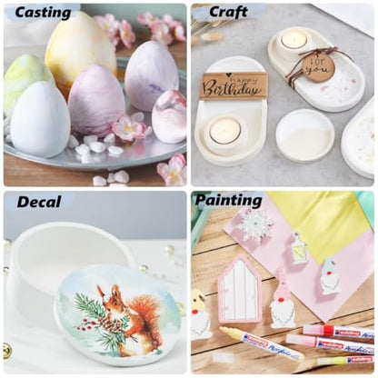 Eco Resin Casting Powder 6.6lbs/3000G,Water-Based Ceramic Resin Plaster with 6PCS Pigments,20-30 Minutes Demold.Easy Mix for Home Decor &DIY Art