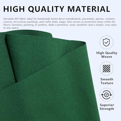 Canvas Fabric, 60" Wide Medium Weight 8 oz Duck Fabric for Quilting, Sewing, Crafts, Painting, Drop Cloths (Hunter Green) - color: Hunter Green, size: 60''x40''