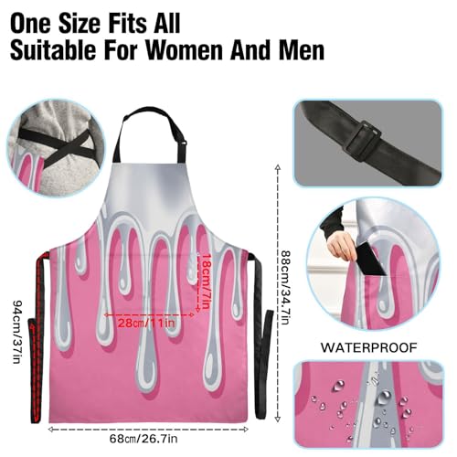 35-inch adult aprons adjustable with 2 pockets Waterproof painting apron For men and women Asthetic Art Colorful