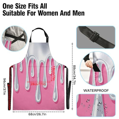 35-inch adult aprons adjustable with 2 pockets Waterproof painting apron For men and women Asthetic Art Colorful