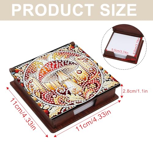 Diamond Painting Kit memo Box, Diamonds Art DIY Mushroom Patterns Sticky Note Box Special Shape Drill, with 160 Sticky Note, Ideal for Home Office Supplies, Handicrafts, Holiday Gifts - color: Mushroom