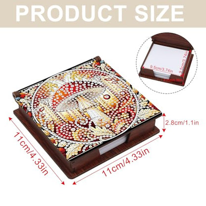 Diamond Painting Kit memo Box, Diamonds Art DIY Mushroom Patterns Sticky Note Box Special Shape Drill, with 160 Sticky Note, Ideal for Home Office Supplies, Handicrafts, Holiday Gifts - color: Mushroom