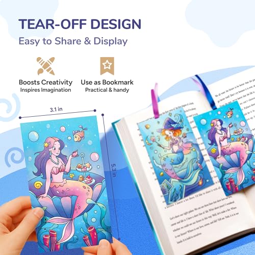 JoyCat Pocket Paint with Water Coloring Books for Kids, Art & Craft Activity Toy Set, Creative Travel & Home Painting Kit, Gifts for Girls & Boys Ages 3-8 (Ocean Princess) - style: 1 Pack - Ocean Princess