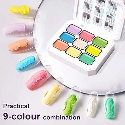 Gradient Painting Gel, 9 Colors Ombre Gel Nail Polish for 3D Nail Sculpting Gel Painting Effect Pigment Pat Nails Aura Nails, French Manicure Long Lasting Home Salon Nail Art Easter Egg - color: Easter Egg