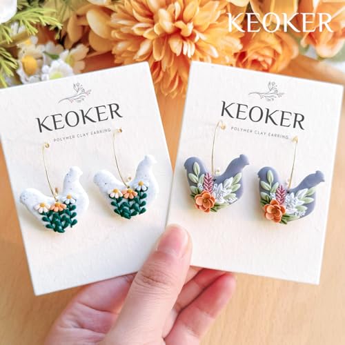 KEOKER Polymer Clay Earring Cutters Easter, 11 Shapes Easter Bunny Clay Cutters for Polymer Clay Jewelry - color: Easter clay cutters B