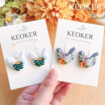 KEOKER Polymer Clay Earring Cutters Easter, 11 Shapes Easter Bunny Clay Cutters for Polymer Clay Jewelry - color: Easter clay cutters B