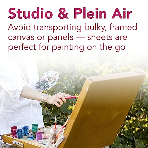 Strathmore 300 Series, Canvas Pad, 16x20 inch, 10 Sheets – Triple Primed, 100% Cotton Canvas, Plein Air Artists, Acrylic Paint and Oil Paint - size: 16x20