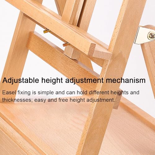 Large Wooden H-Frame Easel with Storage Drawer, Height Adjustable Art Easel Stand for Artists, Students, Studio, Painting and Display(White) - color: White
