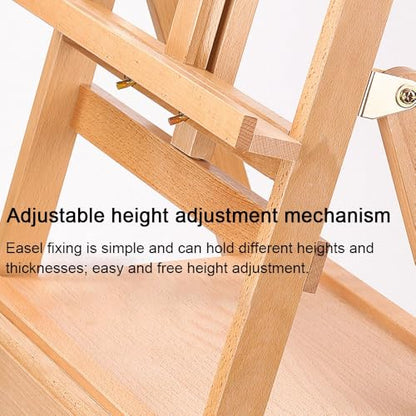 Large Wooden H-Frame Easel with Storage Drawer, Height Adjustable Art Easel Stand for Artists, Students, Studio, Painting and Display(White) - color: White