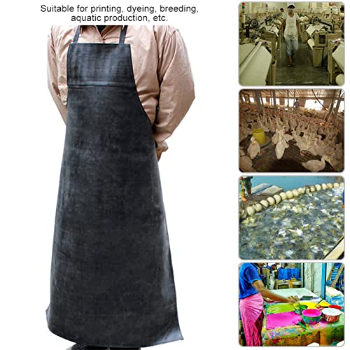 Waterproof Apron Rubber,42" Adjustable Extra Long Industrial Work Apron for Grilling Dishwashing Lab Kitchen Butcher，Vinyl Heavy Duty Aprons for Adults
