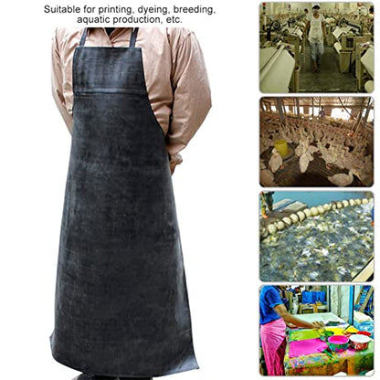 Waterproof Apron Rubber,42" Adjustable Extra Long Industrial Work Apron for Grilling Dishwashing Lab Kitchen Butcher，Vinyl Heavy Duty Aprons for Adults