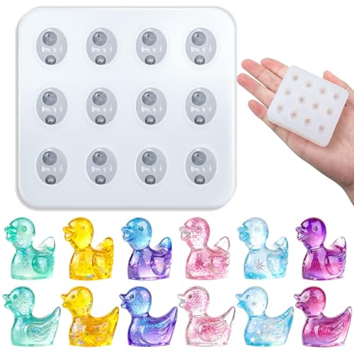 Mini Cute Duck Figurines Silicone Mold, Micro Dollhouse Animal Epoxy Casting Mold with Realistic Shapes for DIY Resin Art Fairy Garden Miniatures Landscape Crafts Decor - color: 1 Pc Duck White