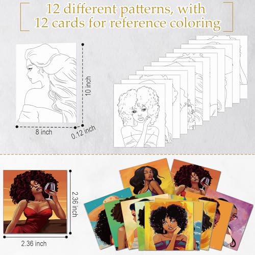 Ctosree 12 Sets Pre Drawn Canvas Kit for Painting Adults Sip and Paint Kit Art Pre Printed Canvas Bulk for Adult Date Night, Art Party & Holiday Gift(Elegant Lady,8 x 10 in) - size: 8 x 10 in, style: Elegant Lady