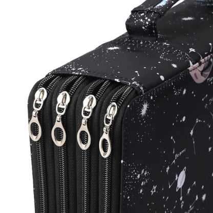 300 Slots Pencil Case - Large Capacity Pencil Holder with Zipper Closure, Twill Fabric, Galaxy Black - color: Galaxy Black, size: 300