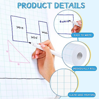 Jetec 1 Roll Large Grid Graph Paper Roll 1" Grid 16.5 Inch x 197ft Sewing Pattern Paper for Drafting Quilting Drawing Sketching Classroom Teaching Supplies Gifts - color: 1'' Grid, size: 16.5 Inch X 197ft