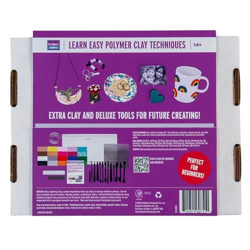 Sculpey III® Ultimate Clay Crafts Polymer Oven-Bake Clay 41 piece kit, for adults and teens, Non Toxic, 20 colors of clay, DIY modeling clay, sculpting tools and accessories, great for beginners.